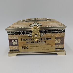 Blue Bird Confectionery Decorative Tin Box Gold Decorative Ornate